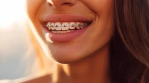 Mujer sonriendo con tratamiento de ortodoncia ¿Qué es la ortodoncia y por qué es importante?