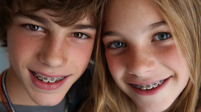 Niños sonriendo con tratamiento de ortodoncia. Ortodoncia tradicional vs. ortodoncia moderna