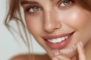 Mujer sonriendo, con tratamiento de ortodoncia. Ortodoncia invisible: ¿Cómo funciona y para quién es recomendable?
