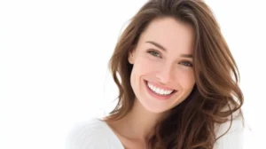 Mujer sonriendo. Ortodoncia lingual: resultados visibles con una aparatología invisible